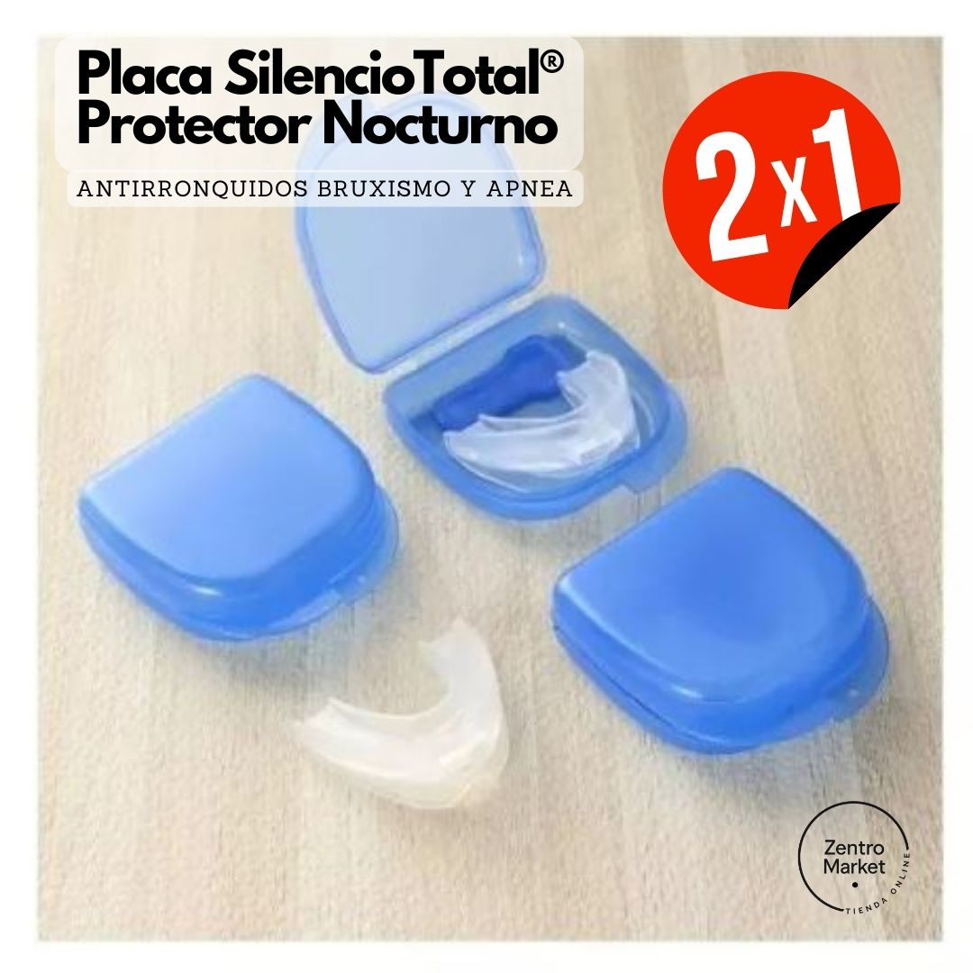 2x1 Placa SilencioTotal® Protector Nocturno Antirronquidos Bruxismo y Apnea + GRATIS purificador nasal 2 en 1