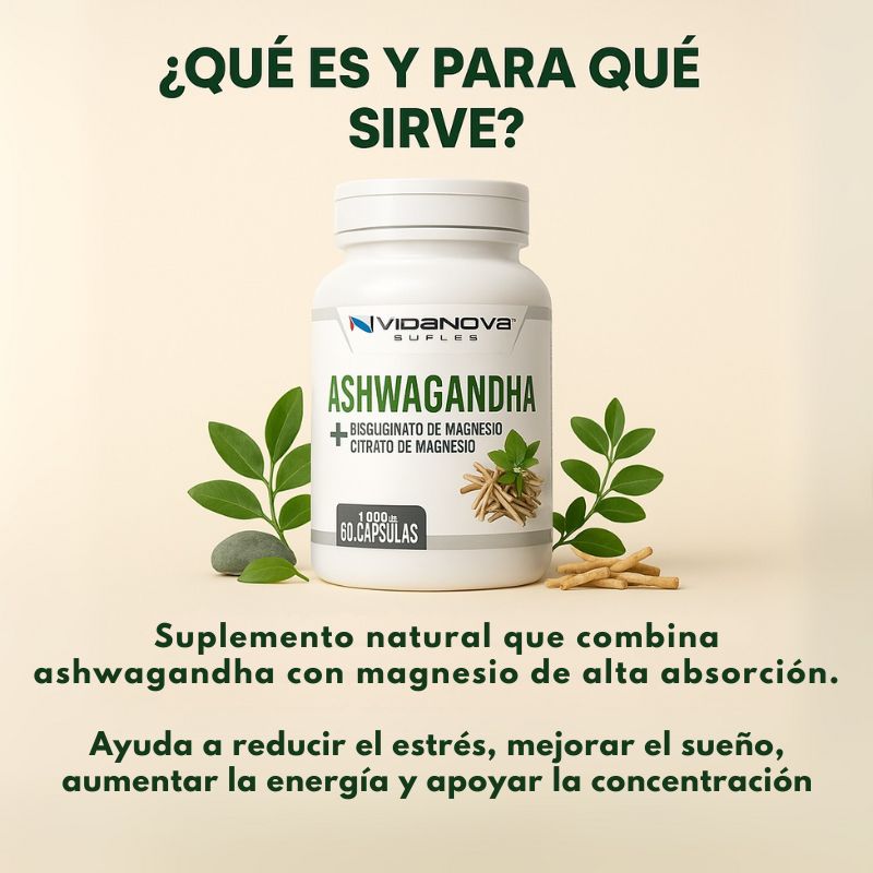 Ashwagandha + Magnesio 1000mg 60 CAPS