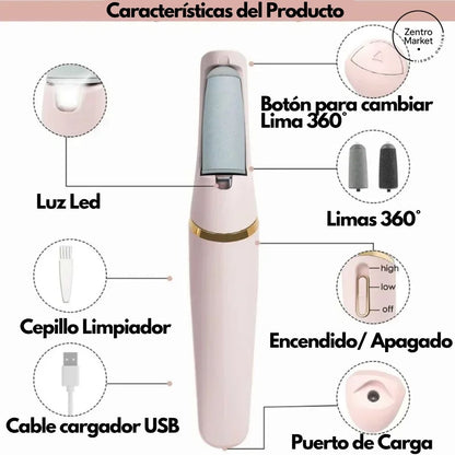 SuavizaPies Pro®: Removedor Eléctrico de Callos y Piel Dura + Roll On Contorno de Ojos Gratis