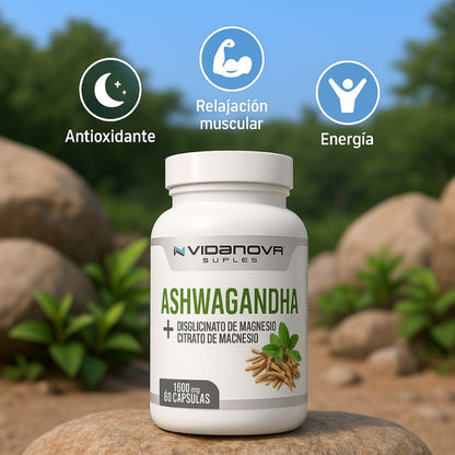 Ashwagandha + Magnesio 1000mg 60 CAPS