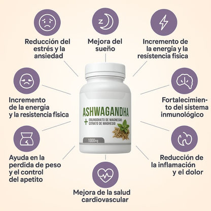 Ashwagandha + Magnesio 1000mg 60 CAPS