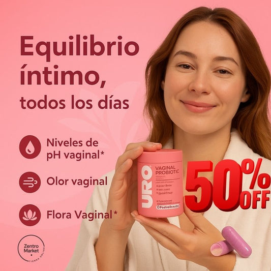 Uro® Probiótico intimo Femenino - Salud Vaginal y Digestiva para Mujeres (60 Caps)