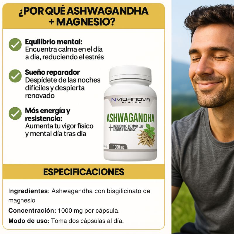 Ashwagandha + Magnesio 1000mg 60 CAPS