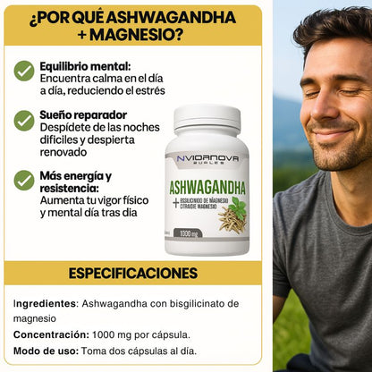 Ashwagandha + Magnesio 1000mg 60 CAPS