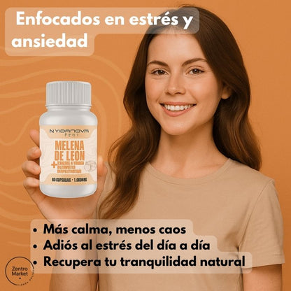 MELENA DE LEON FORTIFICADA - 60 Capsulas Mejora Cerebral, Concentración, Estrés y Ansiedad