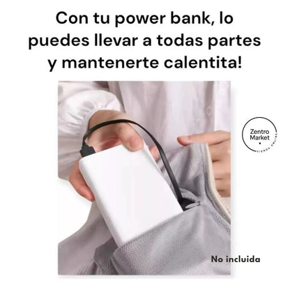 PonchoTherm® PRO USB – Manta Calefactora Multiuso con 3 Niveles de Calor - Beige