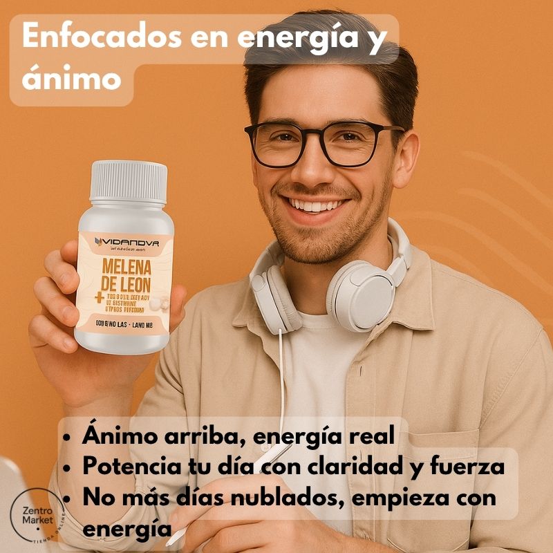 MELENA DE LEON FORTIFICADA - 60 Capsulas Mejora Cerebral, Concentración, Estrés y Ansiedad