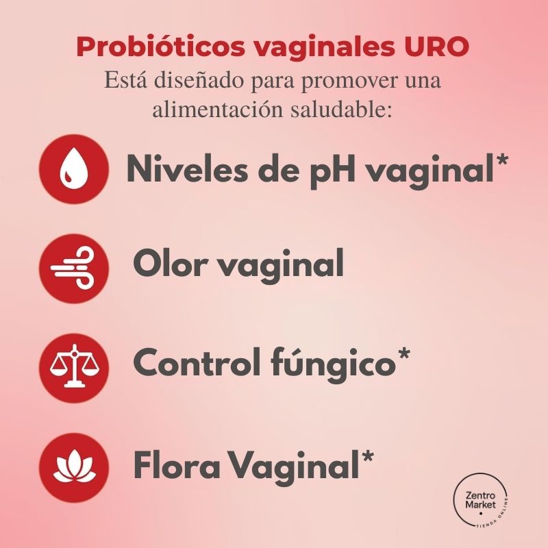 Uro® Probiótico intimo Femenino - Salud Vaginal y Digestiva para Mujeres (60 Caps)