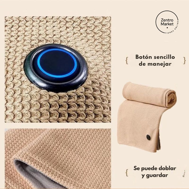 PonchoTherm® PRO USB – Manta Calefactora Multiuso con 3 Niveles de Calor - Beige