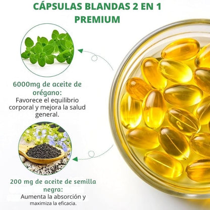 ACEITE DE OREGANO PLUS® - 60 Caps blandas 6000 mg - 7 días libre de parásitos
