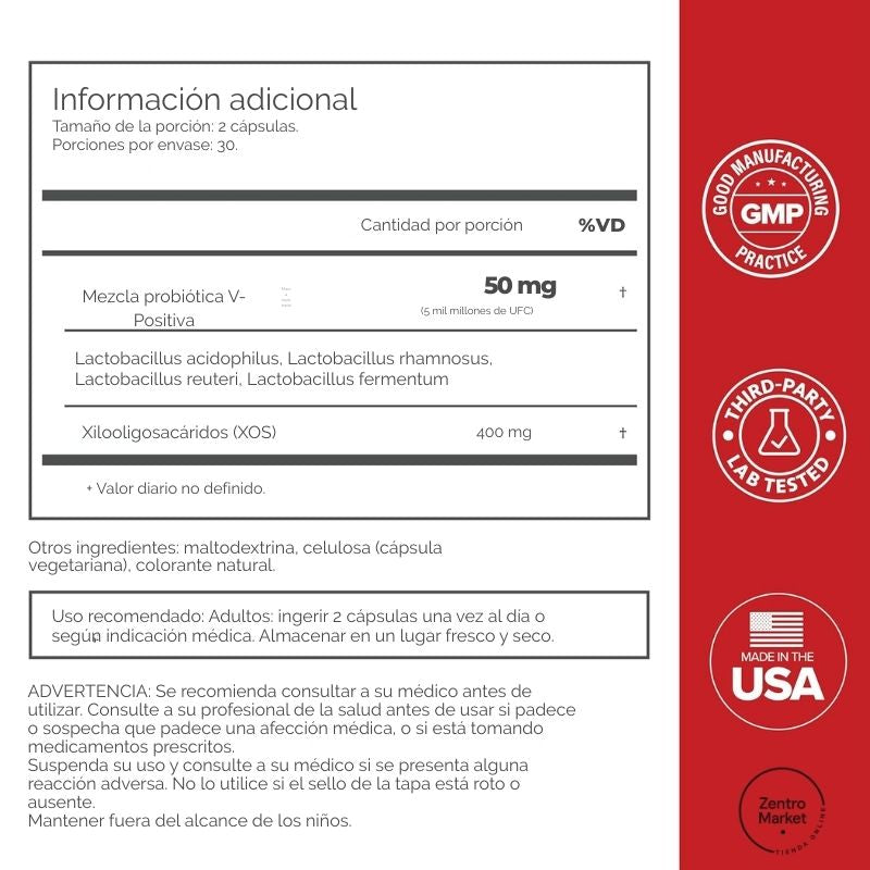 Uro® Probiótico intimo Femenino - Salud Vaginal y Digestiva para Mujeres (60 Caps)