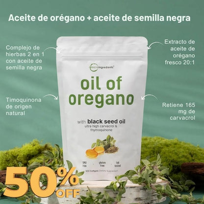 ACEITE DE OREGANO PLUS® - 60 Caps blandas 6000 mg - 7 días libre de parásitos