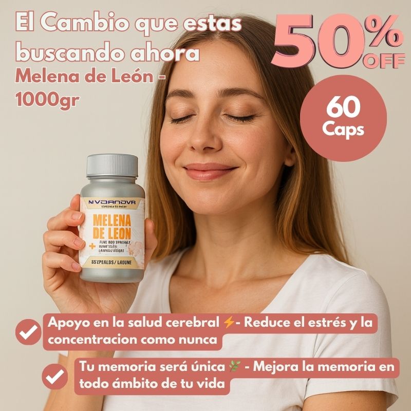 MELENA DE LEON FORTIFICADA - 60 Capsulas Mejora Cerebral, Concentración, Estrés y Ansiedad